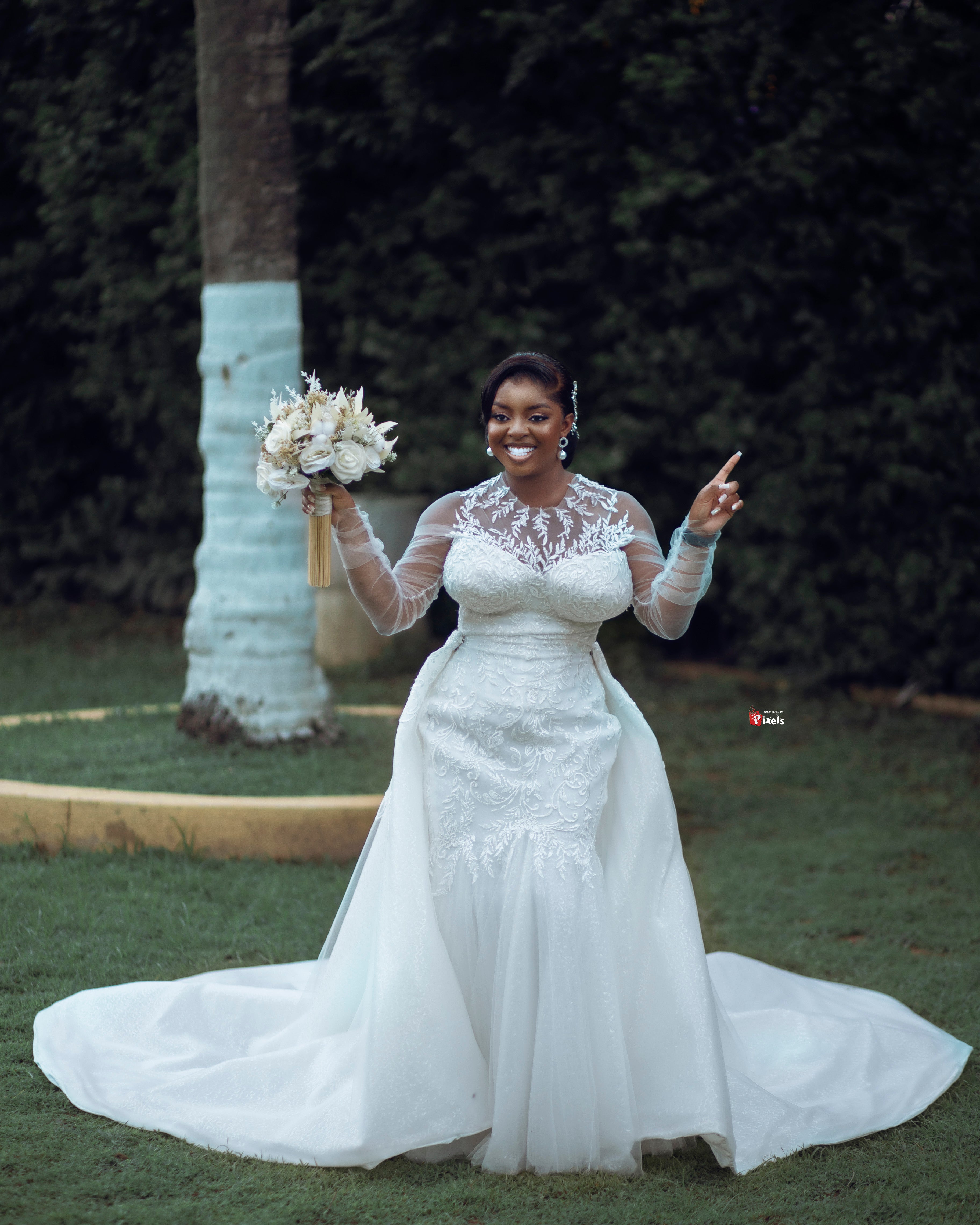 Fishtail Wedding Dress with Overskirt