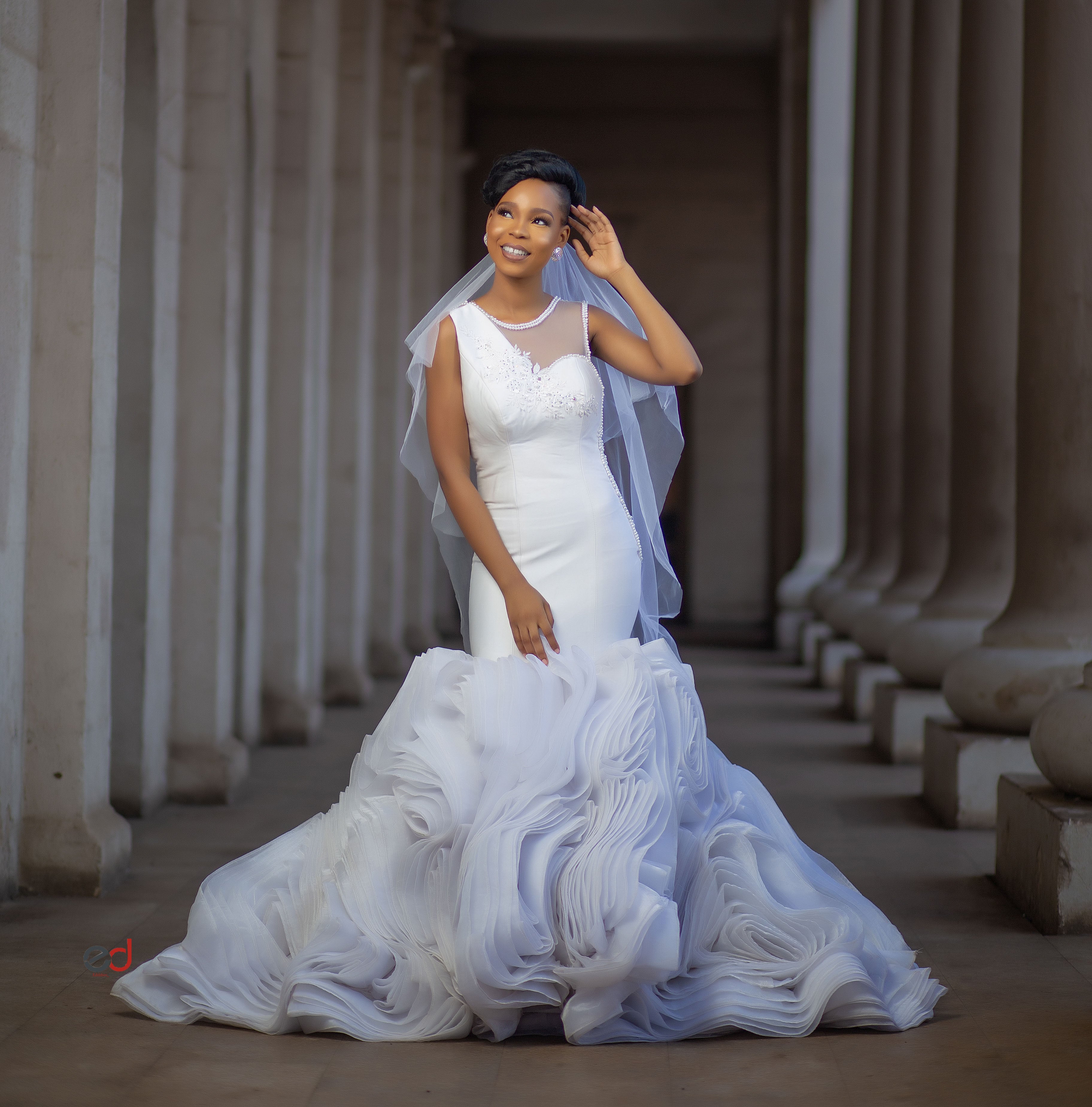 Mermaid Wedding Dress with Frills
