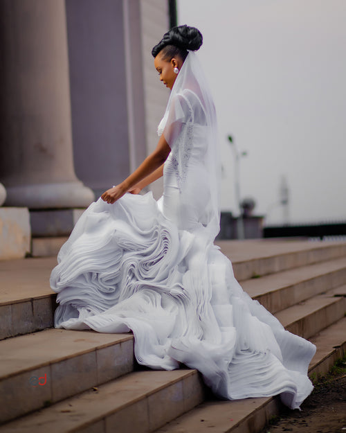 Mermaid Wedding Dress with Frills