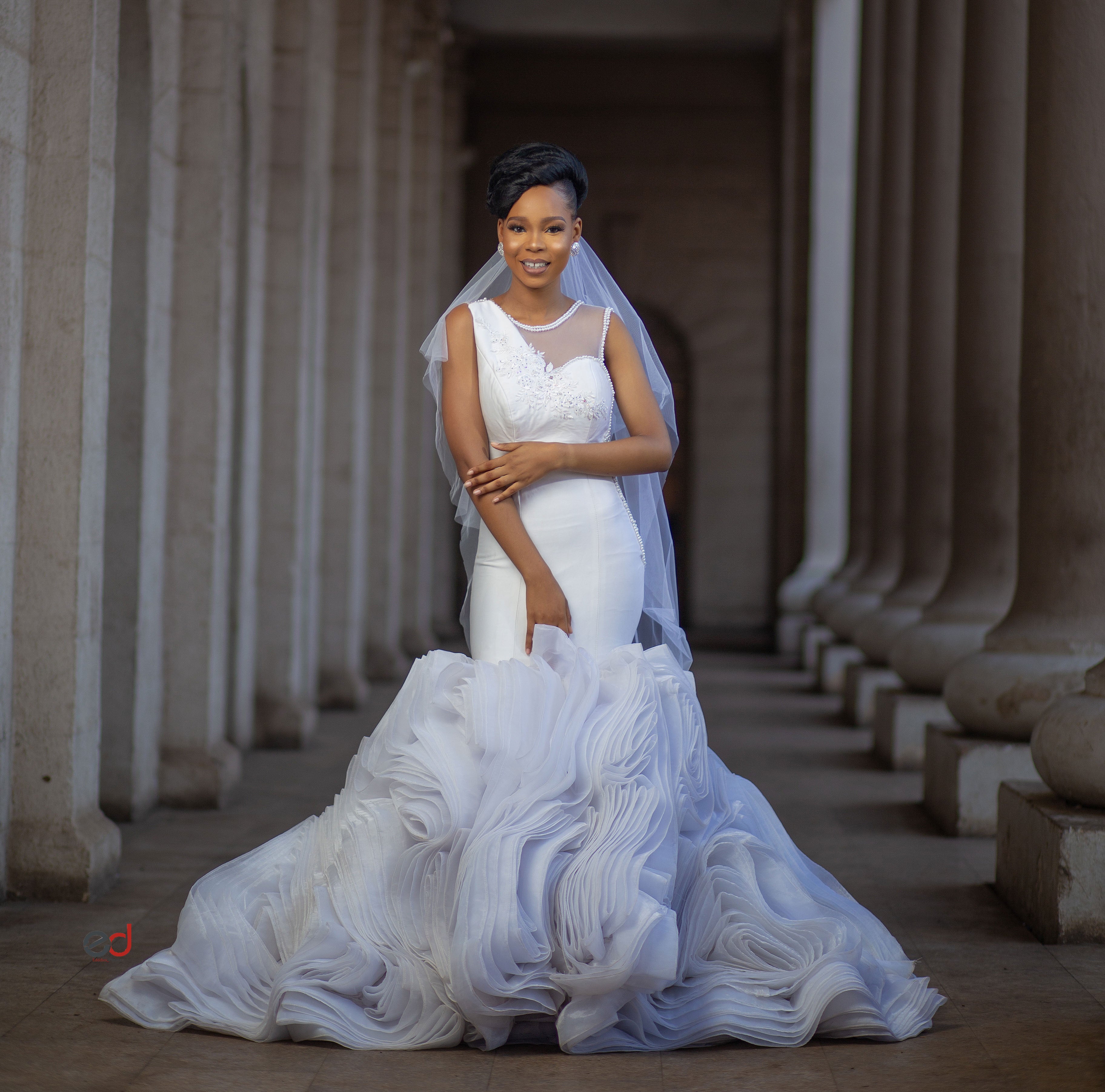 Mermaid Wedding Dress with Frills